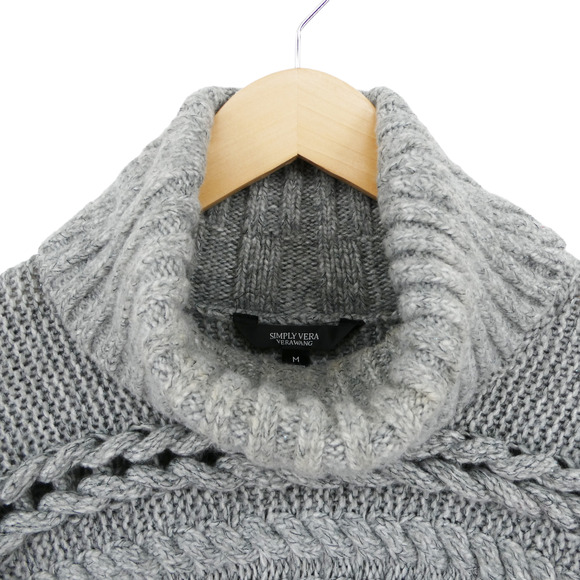 Simply Vera by Vera Wang Women's Gray Knit Turtleneck Long Sleeve Sweater Size M - Picture 6 of 11